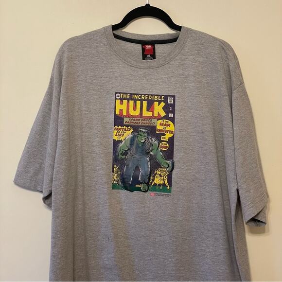 Vintage Y2K XL short sleeve t-shirt gray The Incredible Hulk Marvel casual - Picture 2 of 9
